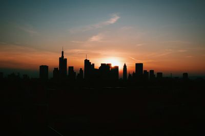 Sunset over city