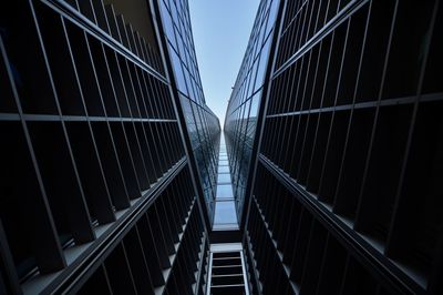 Low angle view of modern building against sky