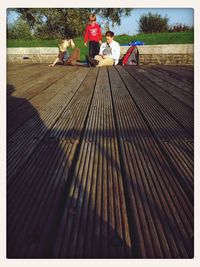 People sitting outdoors