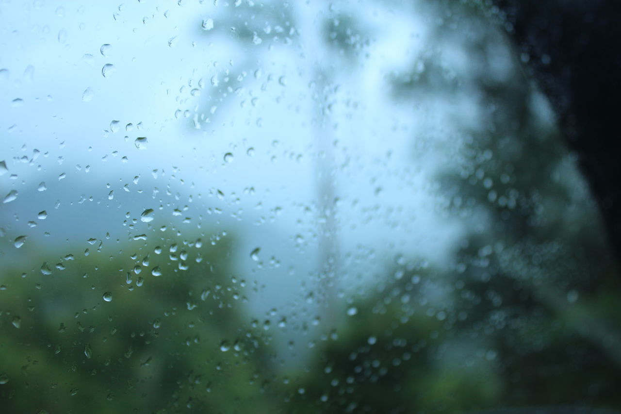 WATER DROPS ON GLASS WINDOW