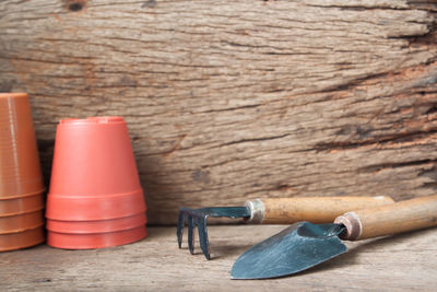 Close-up of wood on table