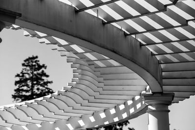 Low angle view of pergola in building