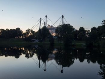 Scenic view of lake against clear sky