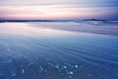 Scenic view of sea at sunset