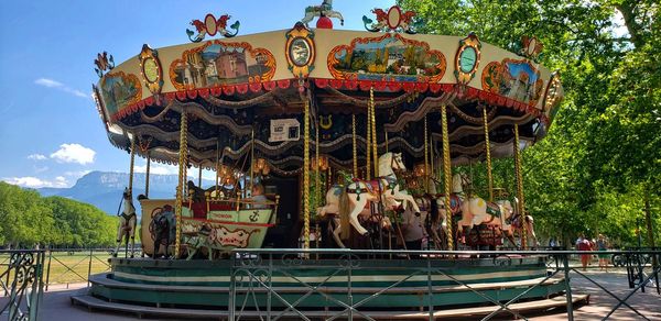 Carousel at amusement park