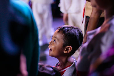 Portrait of a boy looking away