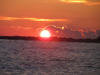 Scenic view of sea at sunset