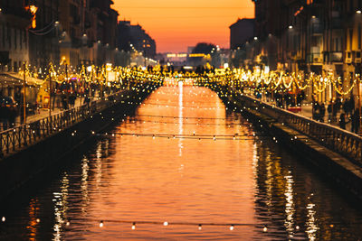 View of illuminated city at night