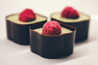Close-up of dessert in plate on table