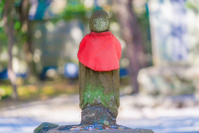 Close-up of statue against blurred background outdoors