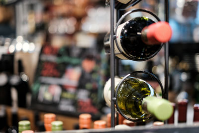 Close-up of wine in glass for sale