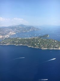 Aerial view of sea against sky