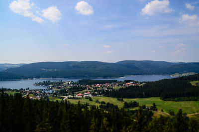 High angle view of mountain range