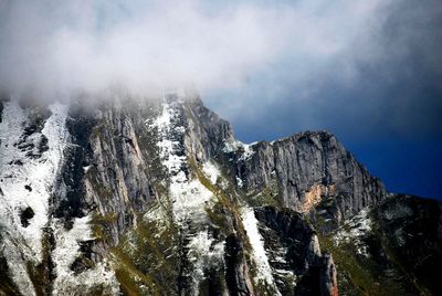 Panoramic view of snowcapped mountains against sky