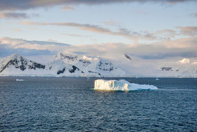 Scenic view of sea against sky during winter