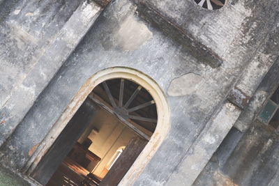 High angle view of old abandoned building