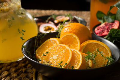 Close-up of fruits on table