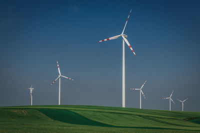 Wind turbines on agricultural field