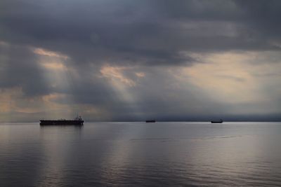 Barge ships at dusk