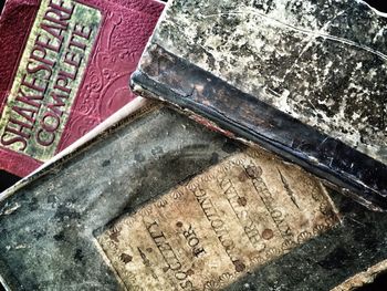 Close-up of text on wall