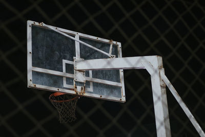 Low angle view of basketball hoop