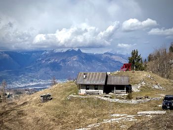 Scenic view of mountains against sky