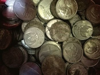 Full frame shot of coins