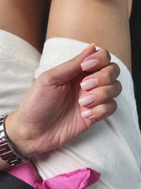 Close-up of woman hand with tattoo