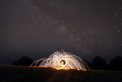 Low angle view of star field against star field