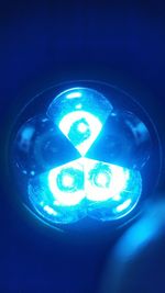 Close-up of illuminated blue light