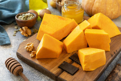 Close-up of food on table