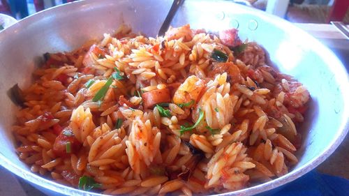 Close-up of meal served in plate