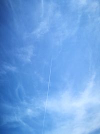 Low angle view of vapor trail in sky