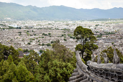 High angle view of cityscape