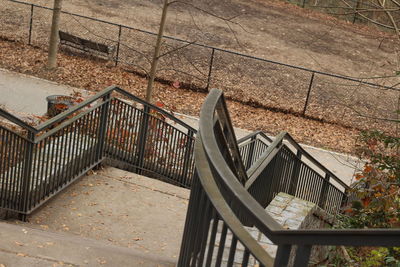 High angle view of staircase