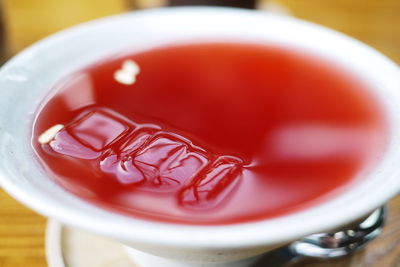 Close-up of coffee cup on table