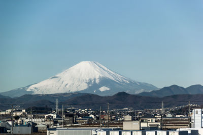 View of snowcapped mountain against sky