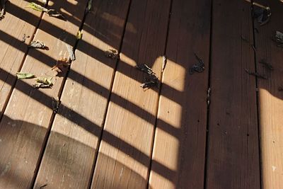 High angle view of shadow on floor