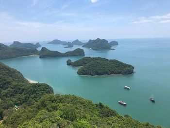 High angle view of beach