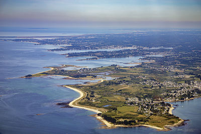 High angle view of sea against sky