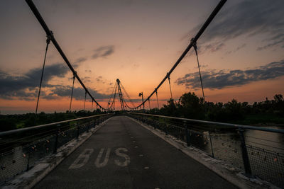 Bridge against sky during sunset