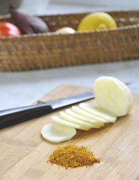 Close-up of bread on table