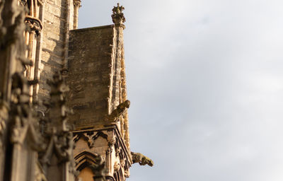 Low angle view of old temple against sky