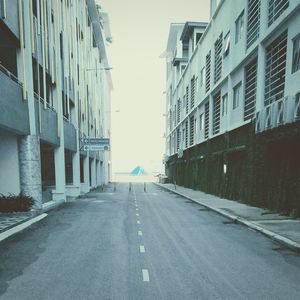 Road along buildings