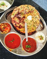 Close-up of food served in plate