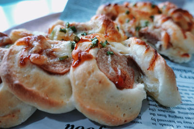Close-up of food served in plate
