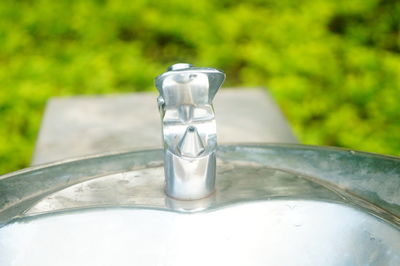 Close-up of water in glass on table