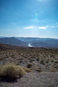 Scenic view of desert against sky