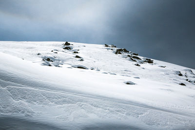 Scenic view of snowcapped mountain against sky