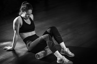 Using foam roller for muscle and fascia stretching and conditioning